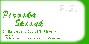 piroska spisak business card